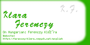 klara ferenczy business card